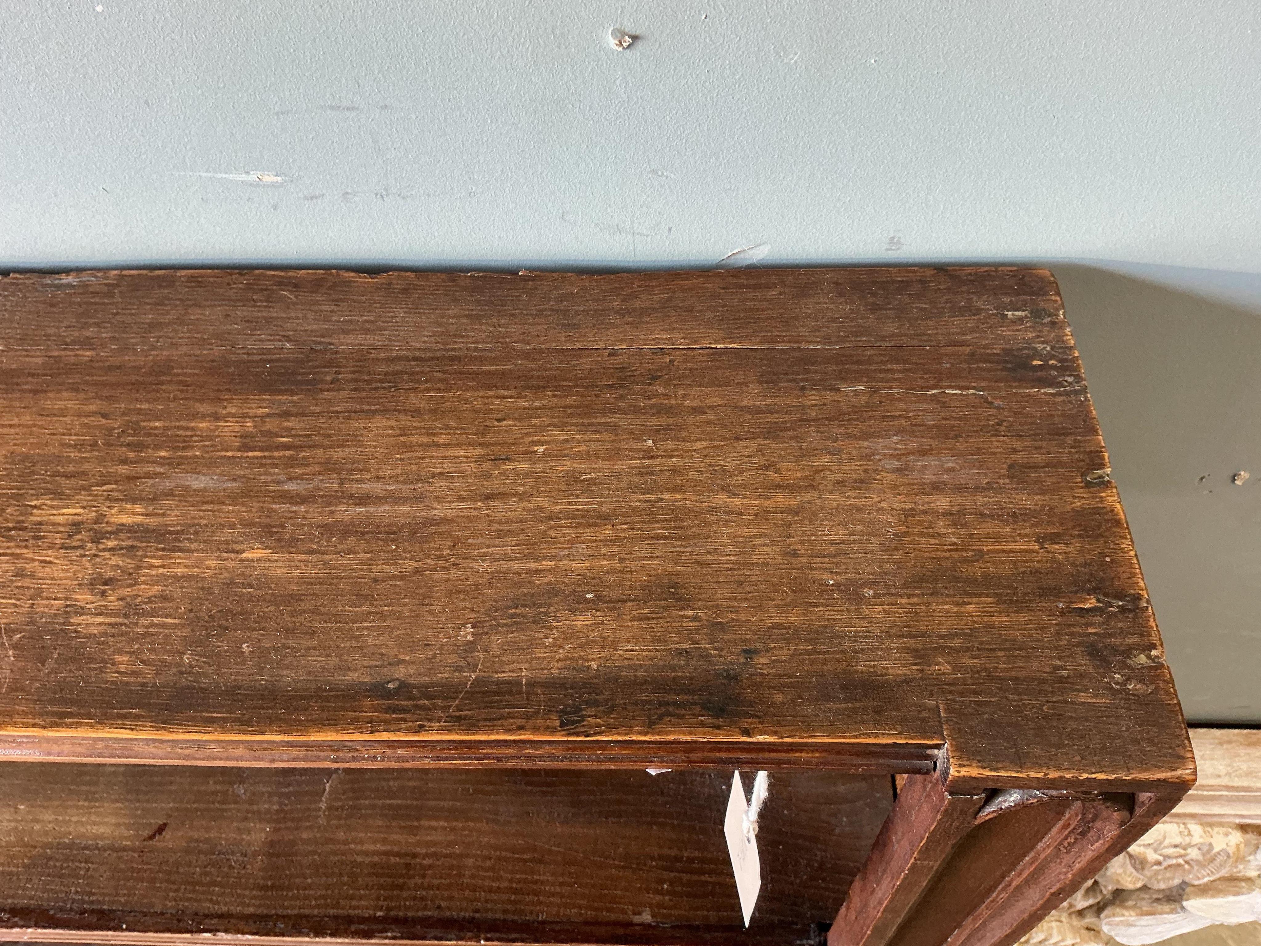 A Victorian mahogany open bookcase, (adapted), width 169cm, depth 18cm, height 98cm